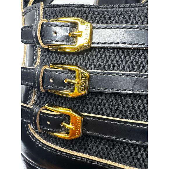 Gucci Black Quebec Leather Ankle Boot black Designer Booties W/box size 5 / US 8 - Picture 8 of 13